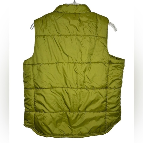 Studio Works Chartreuse Green Puffer Vest Medium Pockets Great laying Jacket EUC - Picture 5 of 11